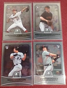 lot 1 image: (4) 2010 Bowman Platinum Baseball Rookie Cards - Good Players