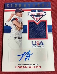 lot 8 image: 2017 Panini Logan Allen Jersey Autograph Card - 18U National Team