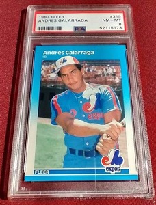 lot 9 image: 1987 Fleer Andres Galarraga Rookie Card - PSA 8