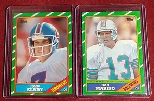 lot 18 image: 1986 Topps Elway & Marino Cards