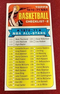 lot 35 image: 1970-71 Topps Basketball Checklist Card - High Grade