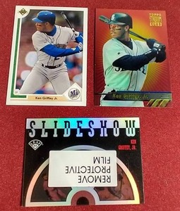 lot 42 image: (3) Ken Griffey Jr. Cards