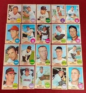 lot 47 image: (20) 1968 Topps Baseball Cards