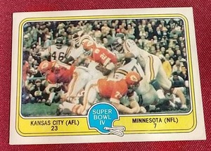 lot 53 image: 1981 Fleer Super Bowl IV Card - VikingsChiefs