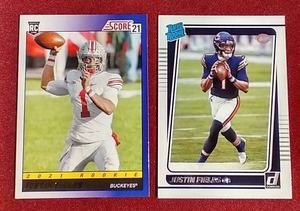lot 54 image: (2) 2021 Justin Fields Rookie Cards