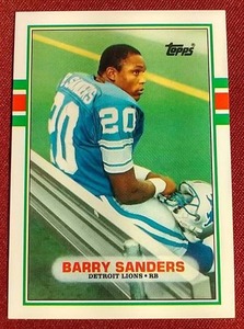 lot 61 image: 1989 Topps Barry Sanders Rookie Card