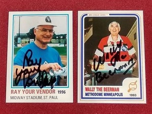 lot 62 image: (2) Autograph Cards of Legendary Minnesota Vendors