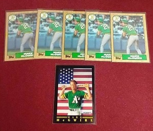 lot 80 image: (6) Mark McGwire Cards - Includes 1987 Topps Rookies
