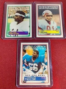 lot 81 image: (3) 1983 Topps Football Cards - HOFers