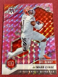 lot 86 image: 2021 Mosaic JaMarr Chase Camo Pink Rookie Card