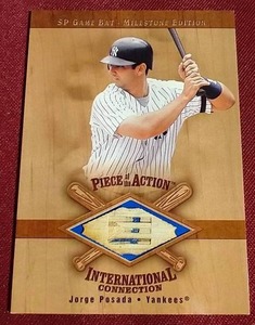 lot 87 image: Upper Deck Jorge Posada Game-Used Bat Card