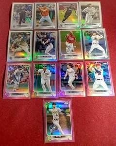 lot 93 image: (13) 2022 Topps Chrome Refractor Cards
