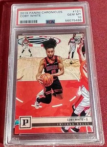 lot 95 image: 2019 Panini Chronicles Coby White Rookie Card - PSA 10