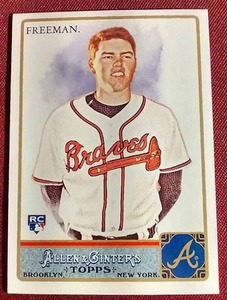 lot 96 image: 2011 Topps Allen & Ginter Freddie Freeman Rookie Card