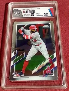 lot 111 image: 2021 Topps Chrome Jo Adell Rookie Card - HGA 9.5