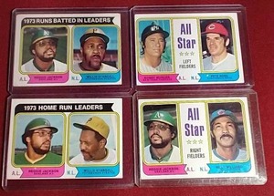 lot 121 image: (4) 1974 Topps Leader  All-Star Cards - HOFers & Legends
