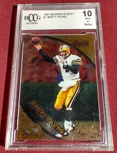 lot 133 image: 1997 Bowmans Best Brett Favre Card - BCCG 10