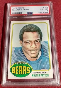 lot 150 image: 1976 Topps Walter Payton Rookie Card - PSA 6 - WOW
