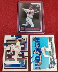 lot 158 image: (3) Minnesota Twins Rookie Cards - Young Core Players