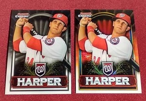lot 161 image: (2) 2011 Bowman Chrome Bryce Harper RookieProspect Cards
