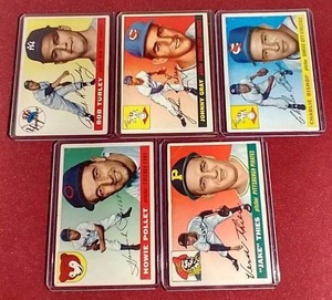 lot 164 image: (5) 1955 Topps Baseball Cards