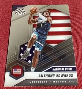 lot 168 image: 2020-21 Mosaic Anthony Edwards National Pride Rookie Card