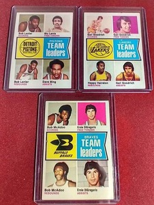 lot 172 image: (3) 1974-75 NBA Leaders Cards - HOFers