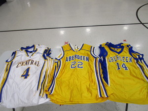 lot 371 image: (18) Misc. Girls Basketball Jerseys & BB Trophies & Medals