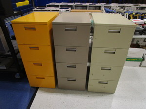 lot 419 image: (3) Legal File 4 Drawer File Cabinets