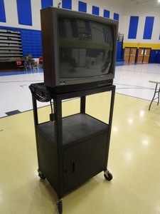 lot 19 image: AV Cart & Sylvania TV 18x24x42