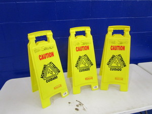 lot 50 image: (3) Wet Floor Signs