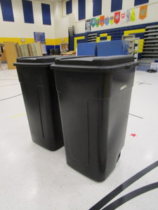 lot 158 image: (2) Rubbermaid 50 gal. Wheeled Trash Bins