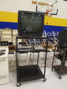 lot 161 image: AV Cart wTV, DVD Player, VHS Player