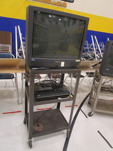 lot 162 image: AV Cart wTV, DVD Player, VHS Player
