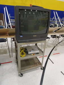 lot 163 image: AV Cart wTV, DVD Player, VHS Player