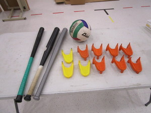 lot 185 image: Kicking Tees, Volleyball, Plastic Bats