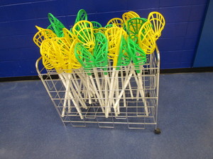 lot 188 image: PE LaCrosse Sticks & Rolling Cage