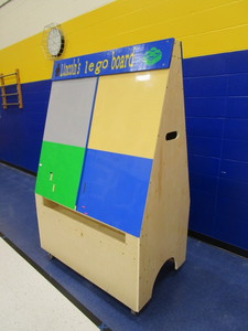 lot 192 image: Rolling Lego Board & Dry Erase Board
