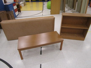 lot 274 image: Sick Bed (no legs) Coffee Table, Bookshelf