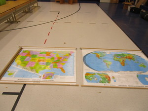 lot 296 image: World & US Pull Down Maps
