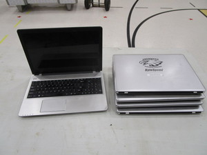 lot 221 image: (5) Bytespeed D15S Laptops & Power Chords (hard drives have been wiped)