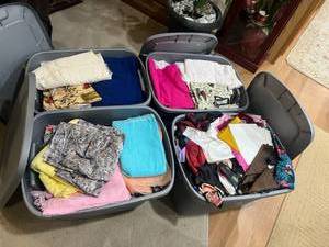 lot 78 image: 4 Large Totes of Fabric