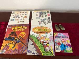 lot 92 image: Collectibles - Comic Book, Coloring Book, Stamps Brass Shoes