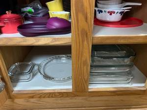 lot 134 image: Everything in Cabinet - Pyrex