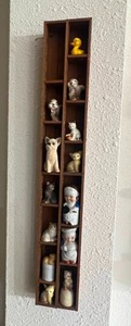 lot 148 image: Collectibles Shelf Made From Old Yard Sticks & Everything on It