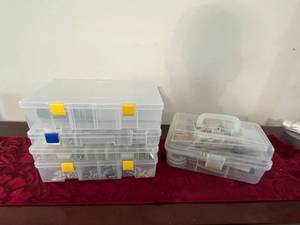 lot 161 image: Crafting Supplies in Plano Storage Containers