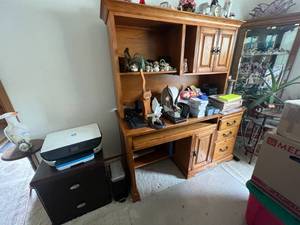 lot 201 image: Desk, Copier & File Cabinet