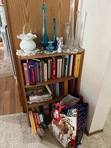 lot 210 image: Cookbooks, Bookcase & Everything On It