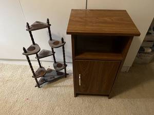 lot 276 image: Corner Shelf & Storage Cabinet