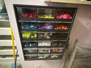 lot 283 image: Storage Cabinet Full of Buttons